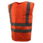 Gilet refrigerante SX3 con inserti riflettenti di E.COOLINE, con chiusura in velcro frontale, nel colore segnaletico arancione.