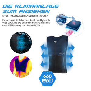 Produktmerkmale Repower Kids Kühlweste mit Reissverschluss von E.COOLINE, zweifarbig blau/schwarz, Medizinprodukt