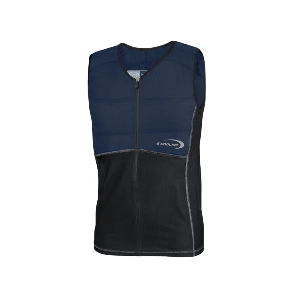 Repower Kids Kühlweste mit Reissverschluss vorne von E.COOLINE, zweifarbig blau/schwarz, Medizinprodukt