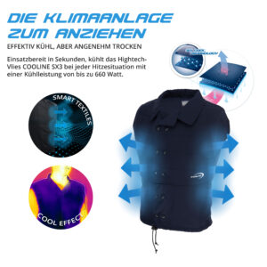 Produktmerkmale für E.COOLINE Repower Vital Kühlweste in Farbe blau