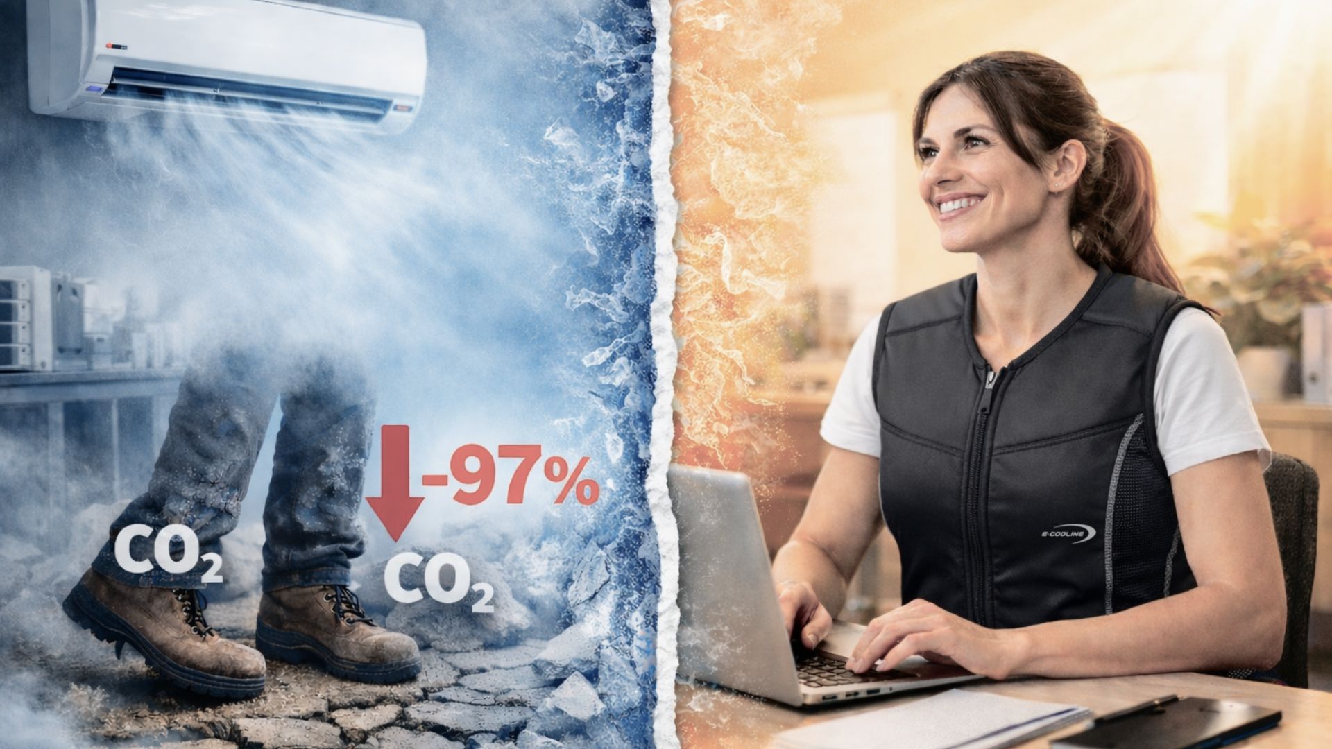 Darstellung Klimaanlage versus Kühlkleidung