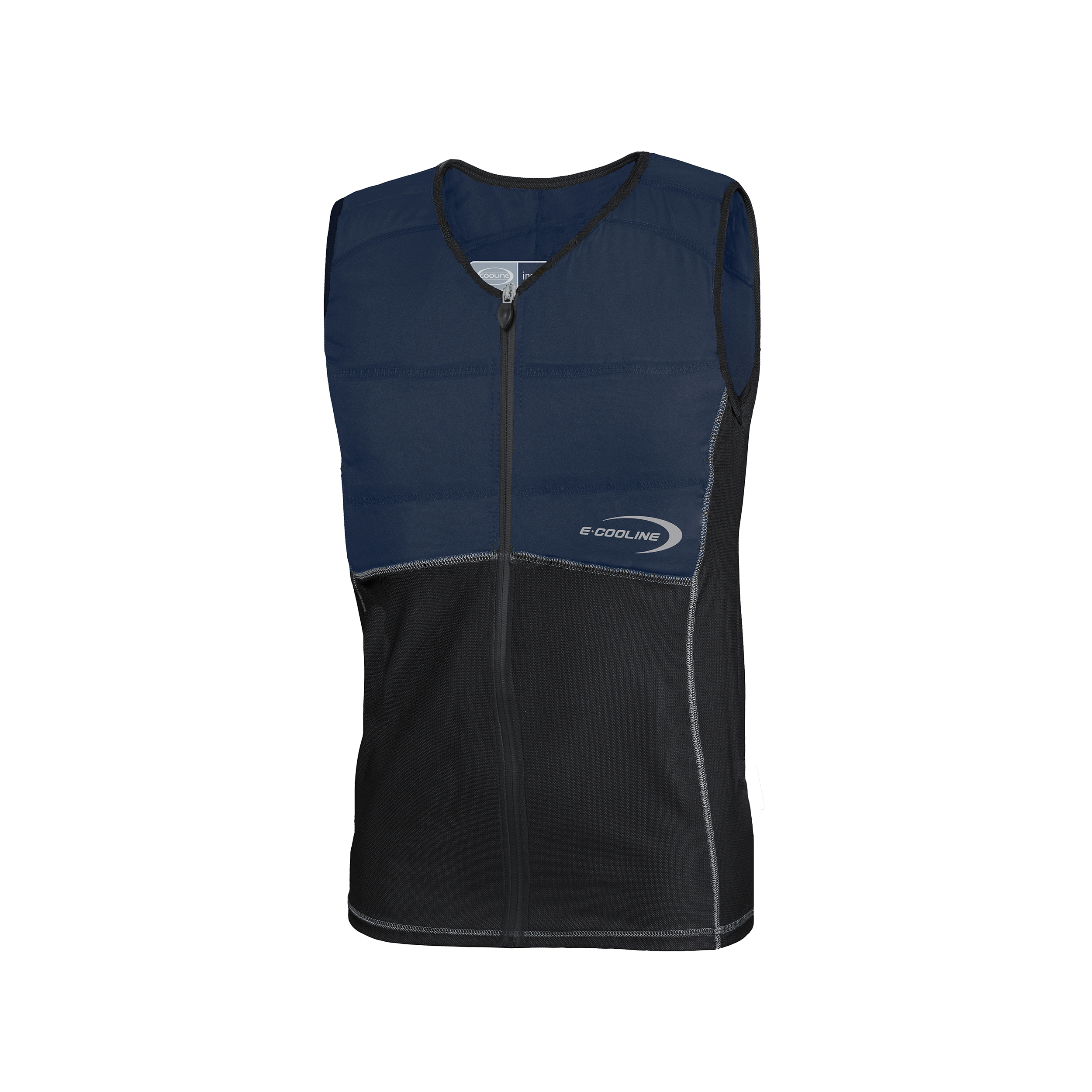 Repower Kids Kühlweste mit Reissverschluss vorne von E.COOLINE, zweifarbig blau/schwarz, Medizinprodukt