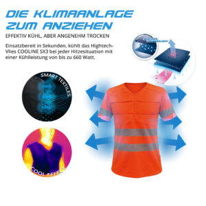 Technologie PowerSignal T-Shirt SX3 orange und gelb EN ISO 20471, Klasse 2