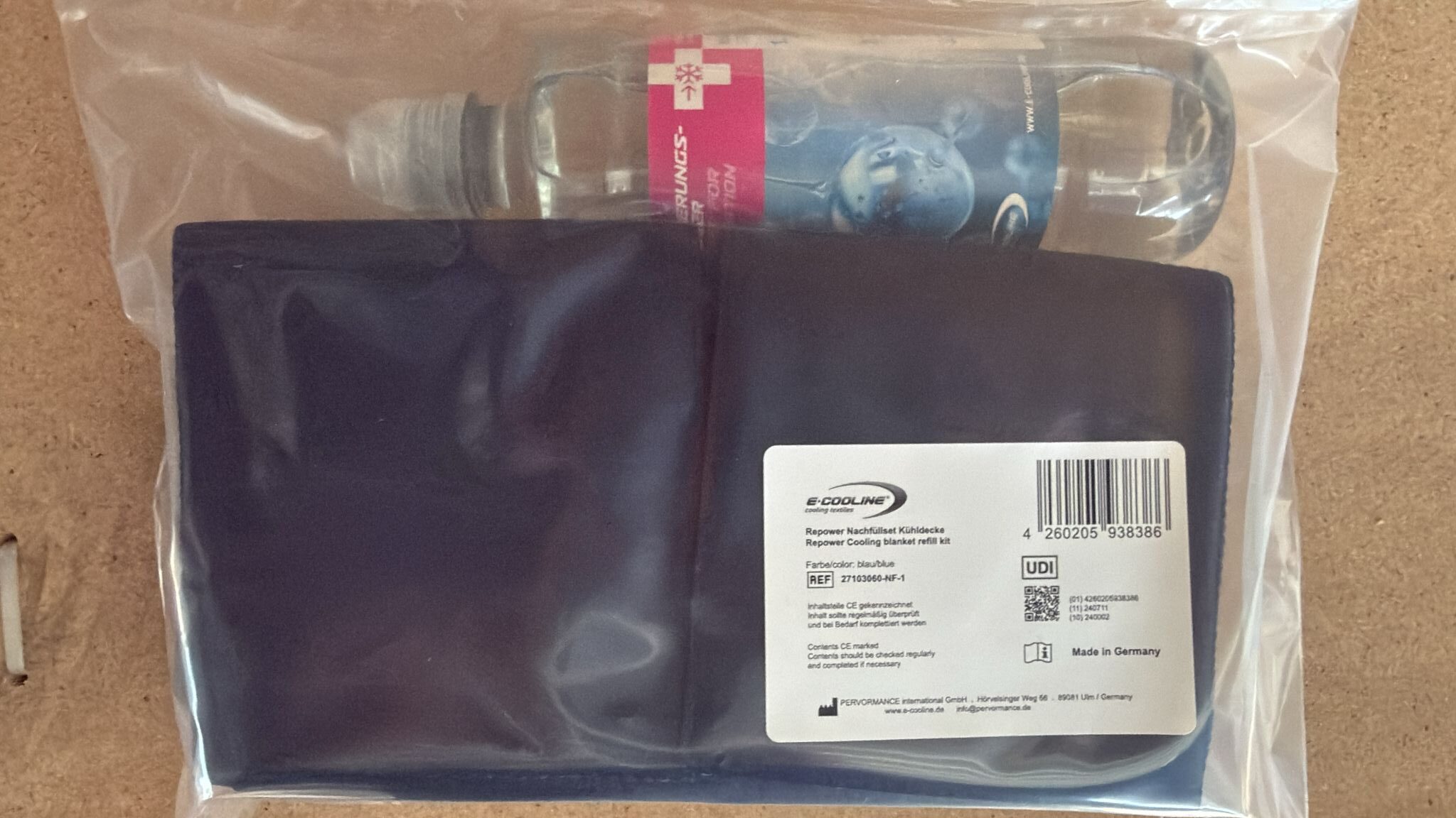 Nachfüllset 1 - Kühldecke, Wasserflasche, Trockentücher