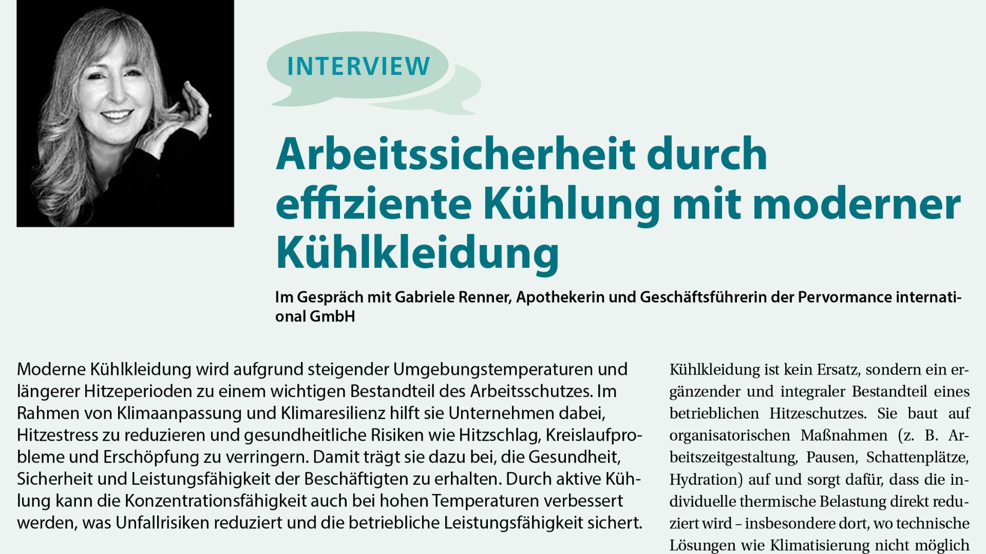 Betriebliche Prävention - Interview mit Gabriele Renner von E.COOLINE