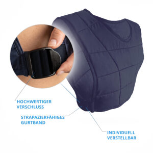 Repower Kühlweste von E.COOLINE, blau, Medizinprodukt, Verschlussdetails