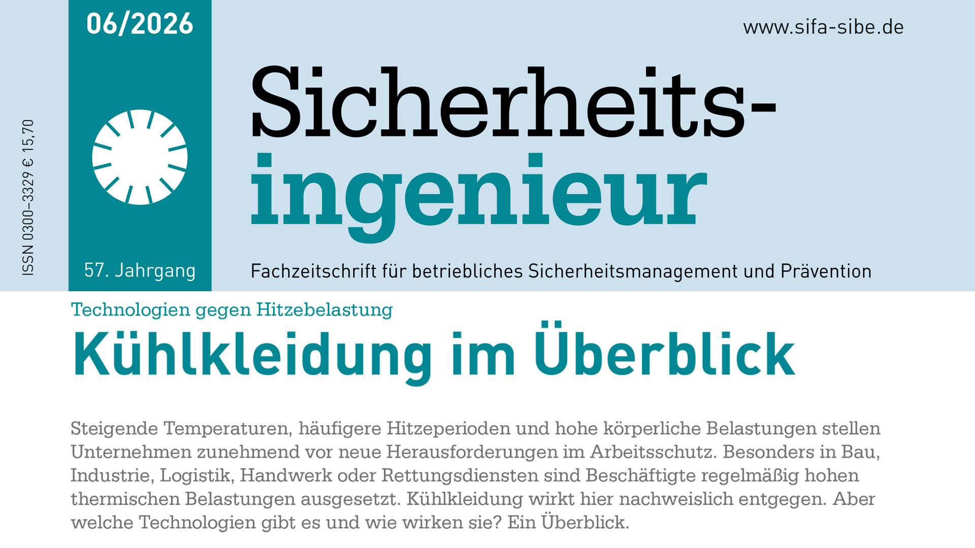 Kühlkleidung im Überblick - Technologievergleich-Fachbeitrag im Sicherheitsingeinieur