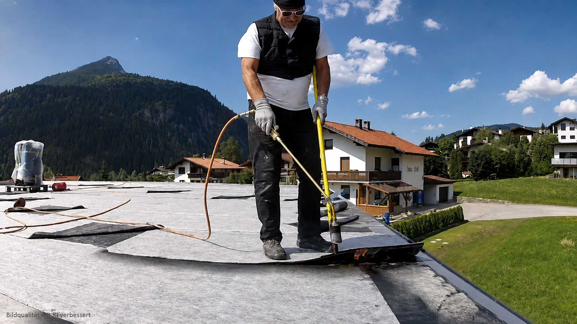 Bauabdichter Adalbert Koch mit E.COOLINE bei 40 Grad