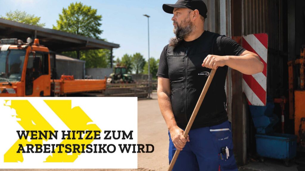 E.COOLINE Kühlkleidung bei der Stadt Ulm: Wenn Hitze zum Arbeitsrisiko wird - Arbeiter mit E.COOLINE Kühlkleidung