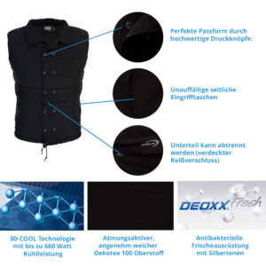 Features E.COOLINE PowerVital Weste schwarz